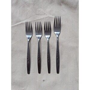 4 Oneida Heirloom Cube WILL O’ WISP Dinner Forks Stainless Steel